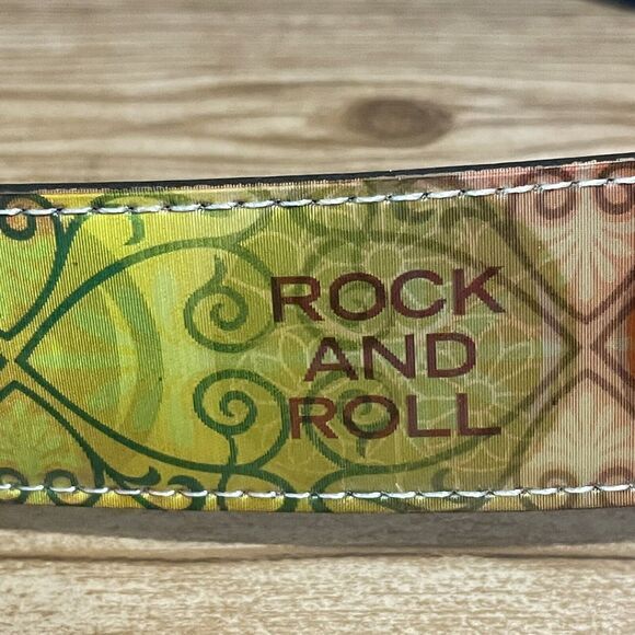 Holographic Belt Women Sz Large Peace Rock N Roll Eco Love Hippie Boho‎ Chic ‘76 - Picture 6 of 16